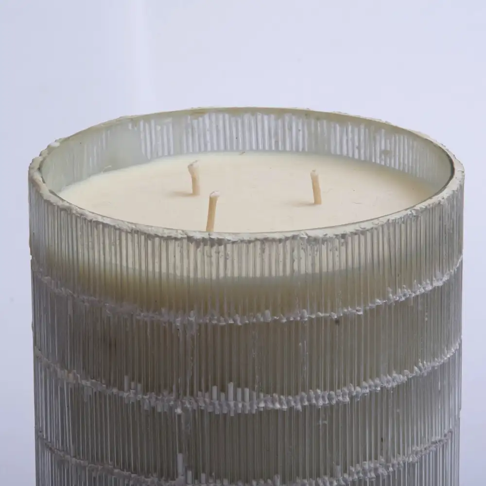 Vela en Contenedor - Linea Clasica - Blanco Facetado - bco