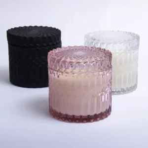 Vela en Contenedor - Linea Clasica - Caramelera - Rosa transp negra